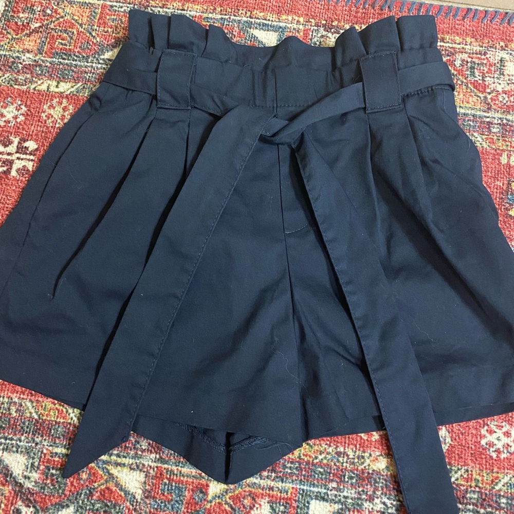 Zara pull on high waisted paper bag shorts